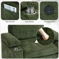thumbnail image 6 of Oversized Chenille Chair with Ottoman , USB Charging - Convertible Sofa Bed with Cup Holders, Storage Armrests for Living Room, Bedroom, Apartment,Beige, 6 of 11