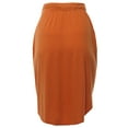 thumbnail image 4 of A2Y Women's Elastic Waist Self Tie Tulip Hem Side Pocket Skirt Almond XL, 4 of 5