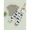 thumbnail image 4 of Bagilaanoe 2pcs Newborn Baby Boy Long Pants Set Short Sleeve T-Shirts Tops + Trousers 3M 6M 12M 18M Infant Casual Outfits, 4 of 8