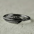 thumbnail image 3 of 1 Piece Vintage Zirconia Feather Ring: Elegant and sexy, 18K gold plated, material, suitable for daily wear and gift, suitable for all seasons,【silvery】8, 3 of 8