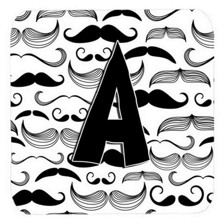 

Letter A Moustache Initial Foam Coasters Set Of 4