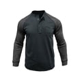 thumbnail image 3 of JTieacloth Classic Collared Shirt with Pocket Mens 2 Pack Cotton T Shirt Crew Neck Long Sleeve Tee Shirts Hipster Hip Hop Longline Casual Tops Gym Muscle Shirts Gray L, 3 of 5