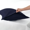 thumbnail image 4 of PiccoCasa 2 Packs Pillow Shams 1800 Microfiber Pillowcases, King Navy Blue, 4 of 7