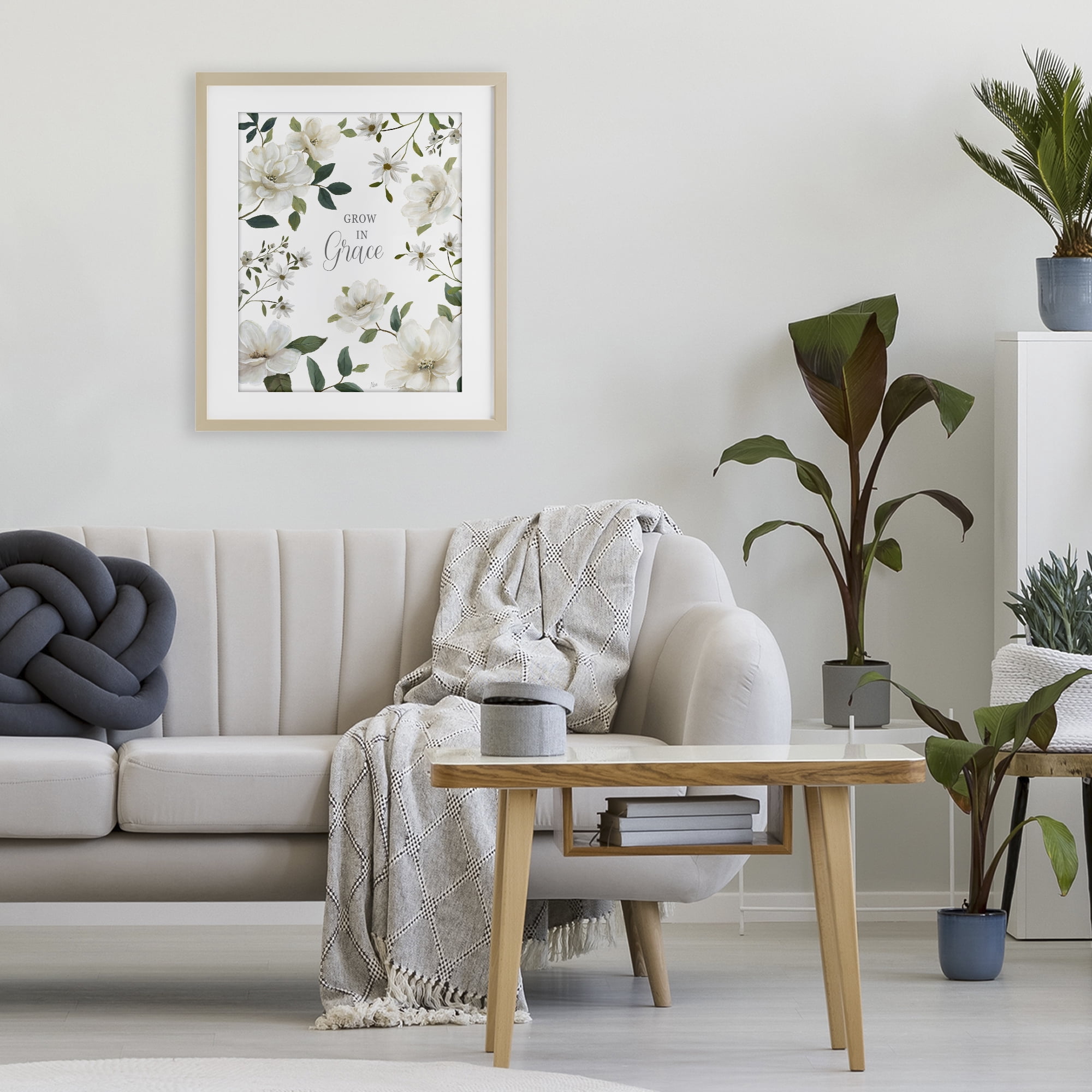Stupell Industries Floral Grow In Grace Birch Framed Print Under Glass, design by Nan