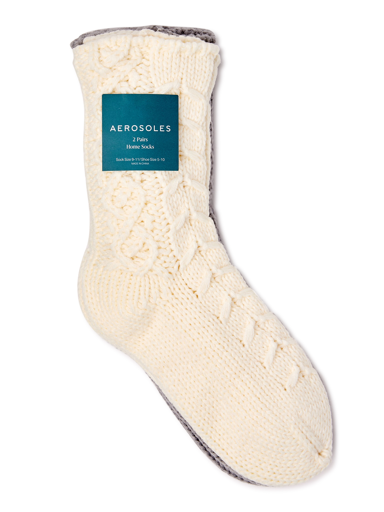 Aerosoles Women's Unlined Cable Kit Home Socks, 2-Pack