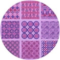 thumbnail image 1 of Ahgly Company Machine Washable Indoor Round Transitional Violet Purple Area Rugs, 5' Round, 1 of 7
