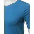 thumbnail image 4 of A2Y Women's Basic Solid Premium Cotton Short Sleeve Crew Neck T Shirt Tee Tops Blue Mist XL, 4 of 6