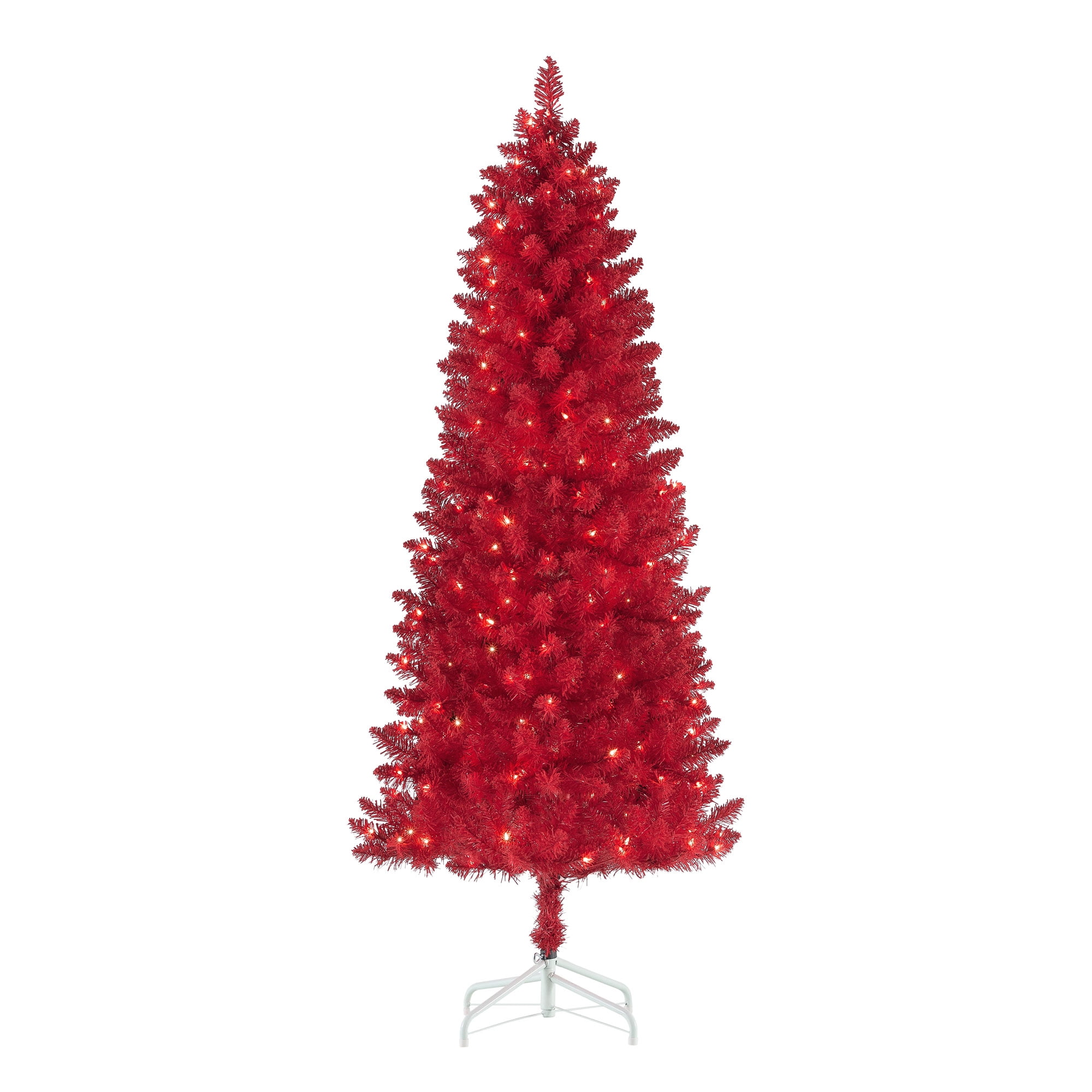 Holiday Time 6.5Foot PreLit Flocked Artificial Red Pine Christmas