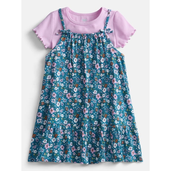 Wonder Nation Toddler Girls' Cami Dress and Tee Set, 2-Piece, Sizes 12M-5T
