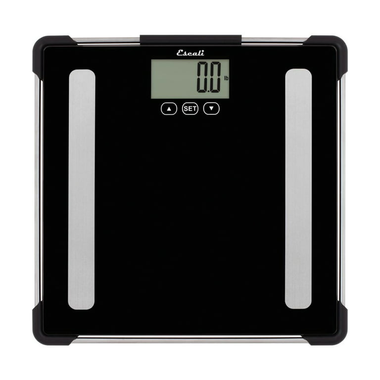 Escali BF180 Advanced Bioelectrical Impedance Analysis (BIA) Technology  Calculates Weight, Body Fat, Body Water, Muscle Mass and Bone Density, LCD  Digital Display, 400lb Capacity, Black 