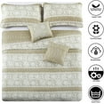 thumbnail image 3 of Home Soft Things 5 Piece Printed Microfiber Quilts Bedspread Set - Emma - Taupe - Queen (90" x 90"), 3 of 8