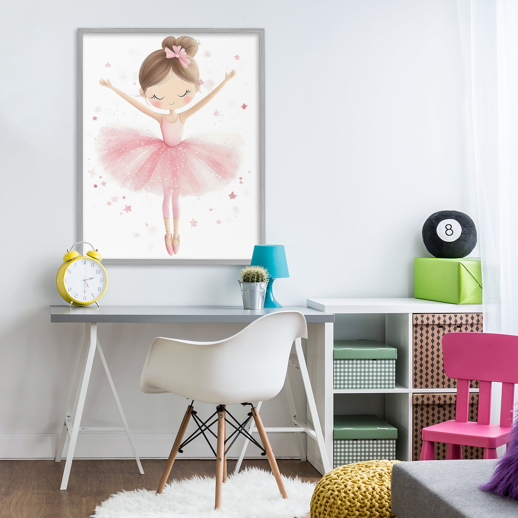 Stupell Industries Graceful Ballerina Pose Gray Framed Giclee Art, design by Creative Studio