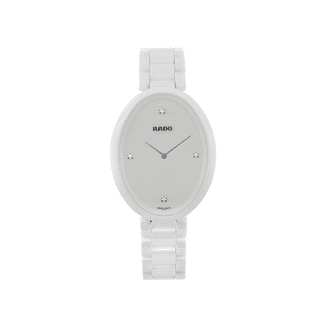 Rado True Jubile White Ceramic Womens Watch Calendar Quartz