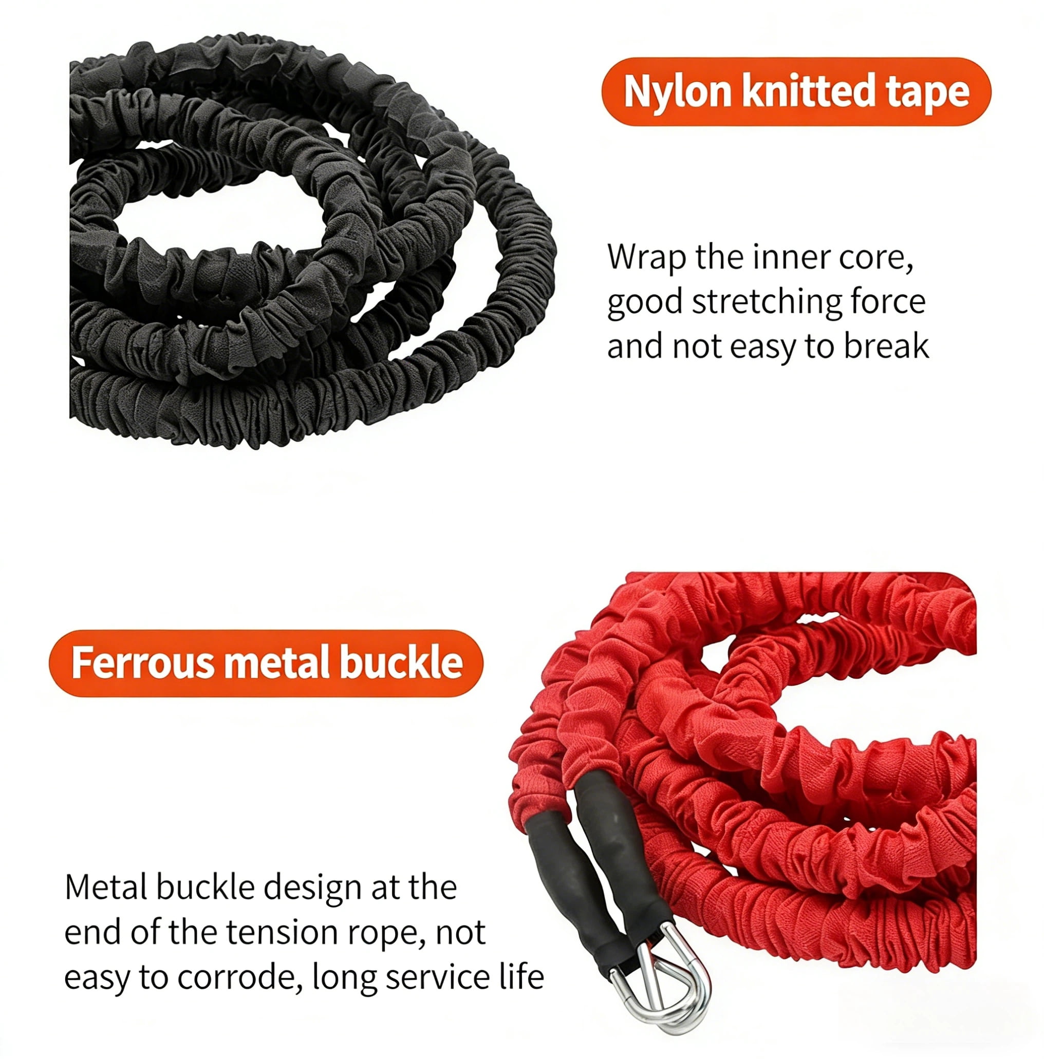 GARENDE Physical Training Resistance Band Resistance Training Rope for Power Agility Red 50lb