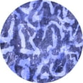 thumbnail image 1 of Ahgly Company Machine Washable Indoor Round Abstract Blue Modern Area Rugs, 7' Round, 1 of 4