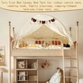 thumbnail image 5 of Twin Bed Tent for Kids, Girls Bed Tent Canopy Sleeping Tent Privacy Space Dream Playhouse with Stars Light & Flags, Toddler Indoor Floor Play Tent for Boys & Girls, Birthday Children‘s Gift, Beige, 5 of 18