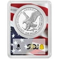 thumbnail image 2 of 2021-W Proof $1 Type 2 American Silver Eagle PCGS PR69DCAM FS Trump 45th President Label Flag Frame, 2 of 2