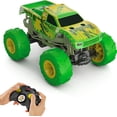 thumbnail image 1 of Hot Wheels Monster Trucks RC Toy, Gunkster con control remoto a escala 1:15, brilla en la oscuridad y tiene neumáticos de acción todoterreno con capacidad todoterreno, 1 of 5