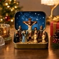 thumbnail image 6 of Mini Crucifixion Scene Set in Tin Box Hand‑Painted Jesus Crucifix Figurines Portable Pocket Religious Tabletop Decor Travel Faith Keepsake Stocking Stuffer Meaningful Christian Gift, 6 of 8