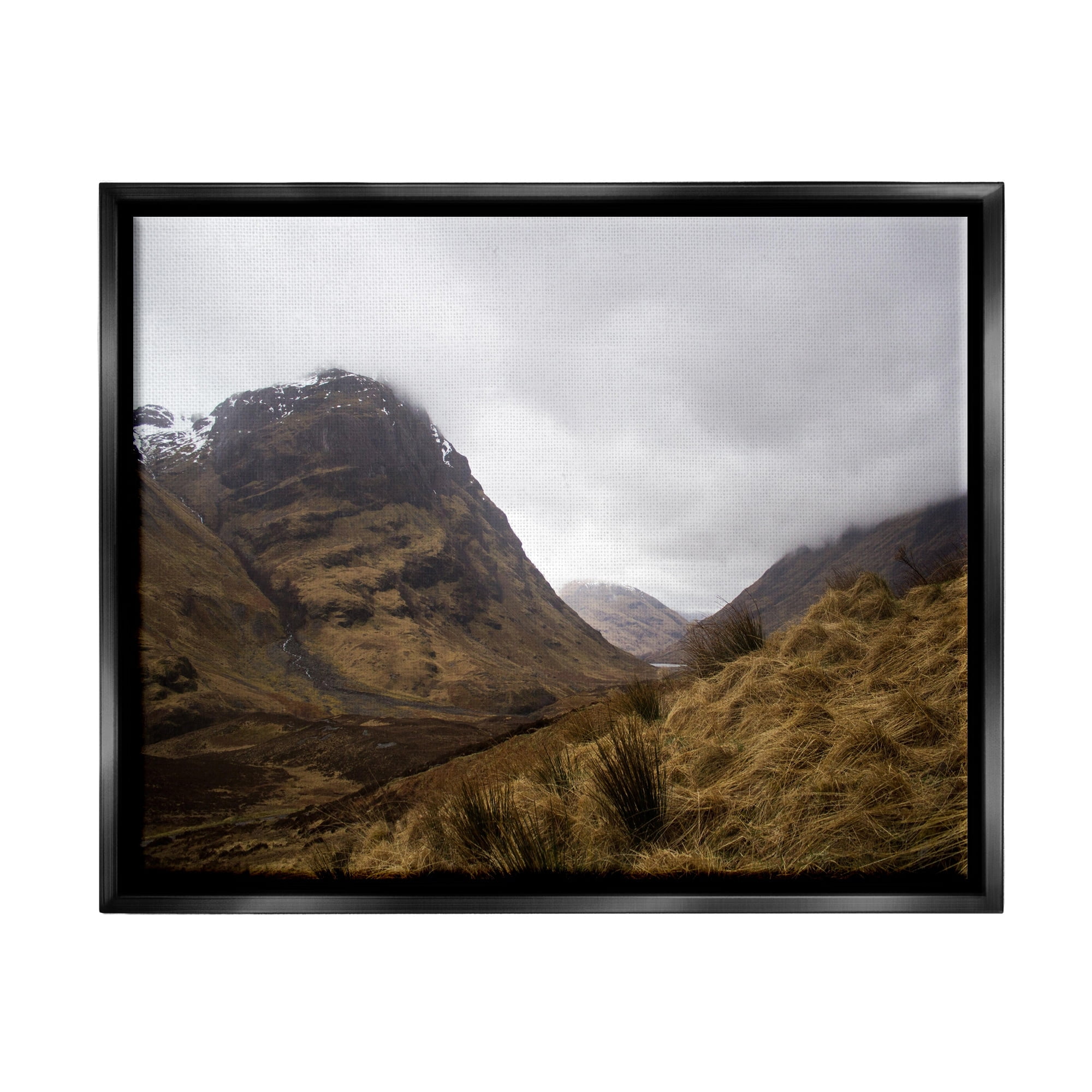 Stupell Industries Desert Hill Peaks Arid Vegetation Heavy Clouds Photograph Metallic Gold Floating Framed Canvas Print Wall Art, Design by Daphne Polselli
