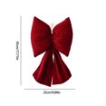 thumbnail image 3 of 17.7"X9.8" Red Velvet Christmas Bows Bows Garland De Cor Large Christmas Tree Topper Bow Red Velvet Bow For Wreaths Tree Outside Decorating (17.7"X9.8") Event Party, 3 of 6