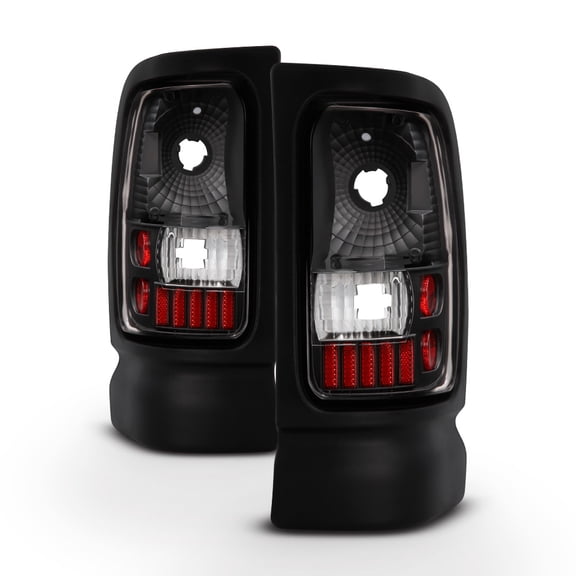 AKKON - For 94-01 Ram 1500 94-02 Ram 2500 3500 Pickup Truck Black Tail Lights Brake Lamps Replacement Pair