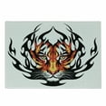 thumbnail image 1 of Tattoo Cutting Board, Jungle Prince Tigers Head in Black Frame Looking with Cat Eyes Hunting Print, Decorative Tempered Glass Cutting and Serving Board, Small Size, Orange and Black, by Ambesonne, 1 of 1