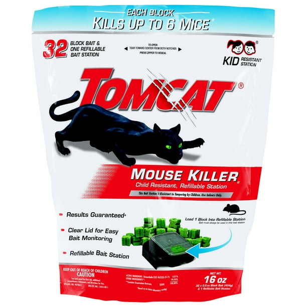 Tomcat Mouse Killer Child Resistant, Refillable Station, 1 Station, 32