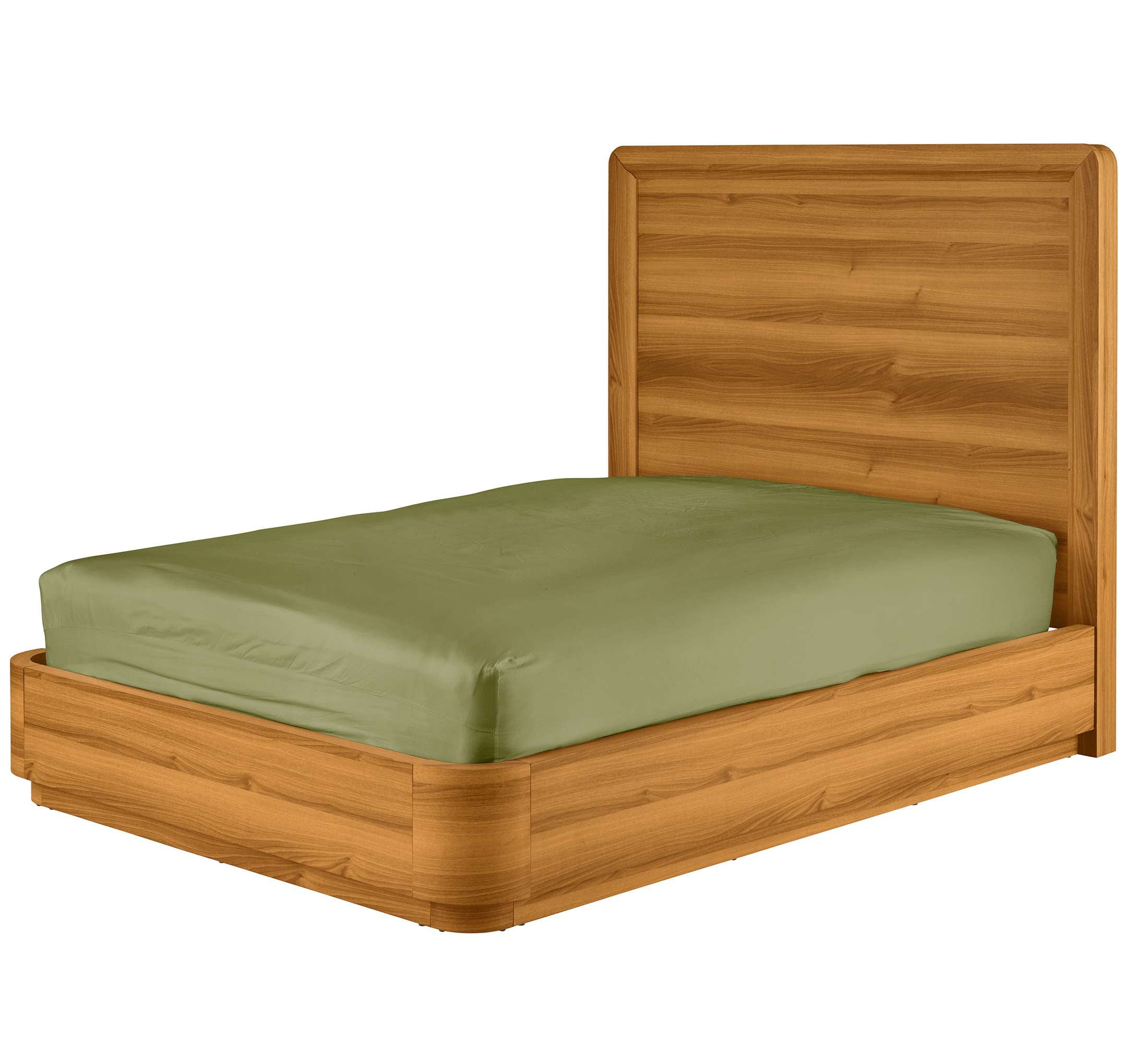 Better Homes & Gardens Juliet Curved Wood Platform Bed, Queen, Honey Brown