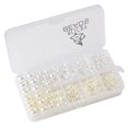 thumbnail image 1 of 1000pcs Artificial Sparkle Pearl Beads Separadores Sueltos Caja Del Teléfono Adorno de Bricolaje - blanco y beige SIN AGUJERO Sunnimix 1000x simular perlas perlas, 1 of 8
