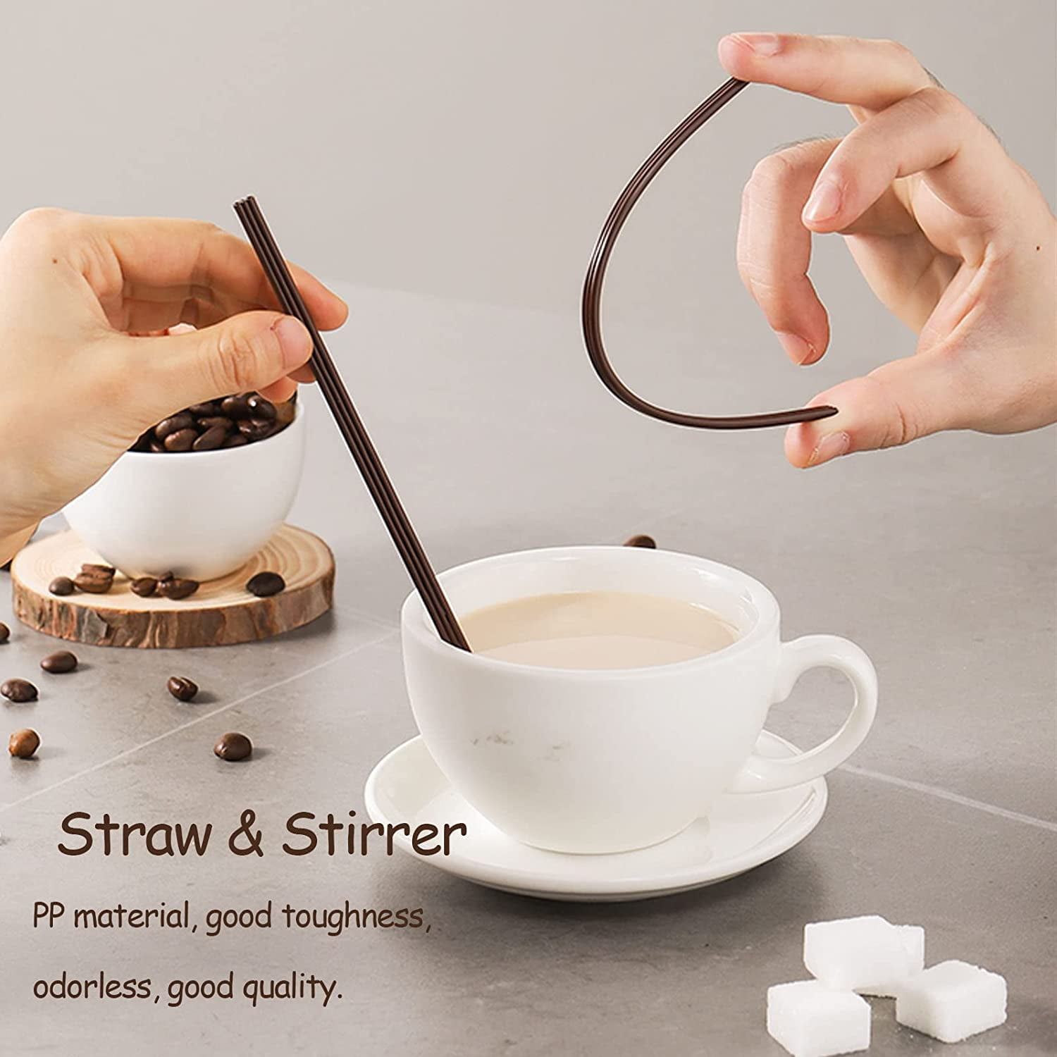 100 Pieces Sip Straw Coffee Stirrer, Size: 6 Inch