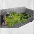 thumbnail image 6 of Plant Soft Flannel Fleece Throw Blanket, Green Leaves with Sun Open Air Sunny Days Spring Time Happy Vibes Environment, Cozy Plush for Indoor and Outdoor Use, 60" x 80", Apple Green, by Ambesonne, 6 of 6