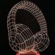 thumbnail image 3 of Lámpara de noche 3D con forma de auricular, táctil, para escritorio, 7 luces que cambian de color (color: Multicolor), 3 of 4
