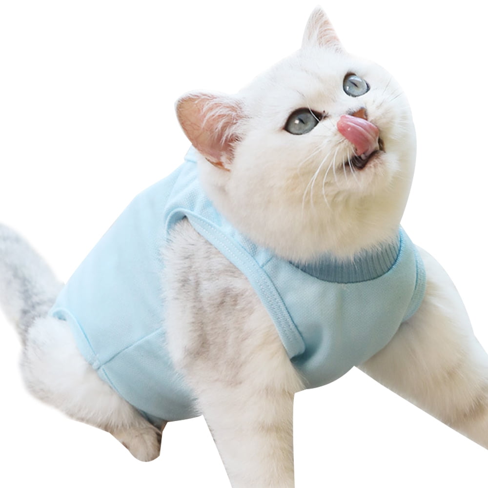 Cat Recovery Suit for Abdominal Wounds or Skin Diseases, Breathable ECollar Alternative for