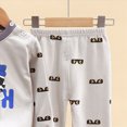 thumbnail image 5 of TOWED22 Toddler Boys Fall Clothes 2 Piece Long Sleeve Print Pattern Crewneck Sweatshirt Fleece Pants Soft Outfits Set(Grey,12-18 M), 5 of 5