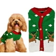thumbnail image 1 of Dogs Button Knit Sweater Christmas Cats Costumes Super Warm Embroidery Sweater for Small to Large Sized Dogs, 1 of 8