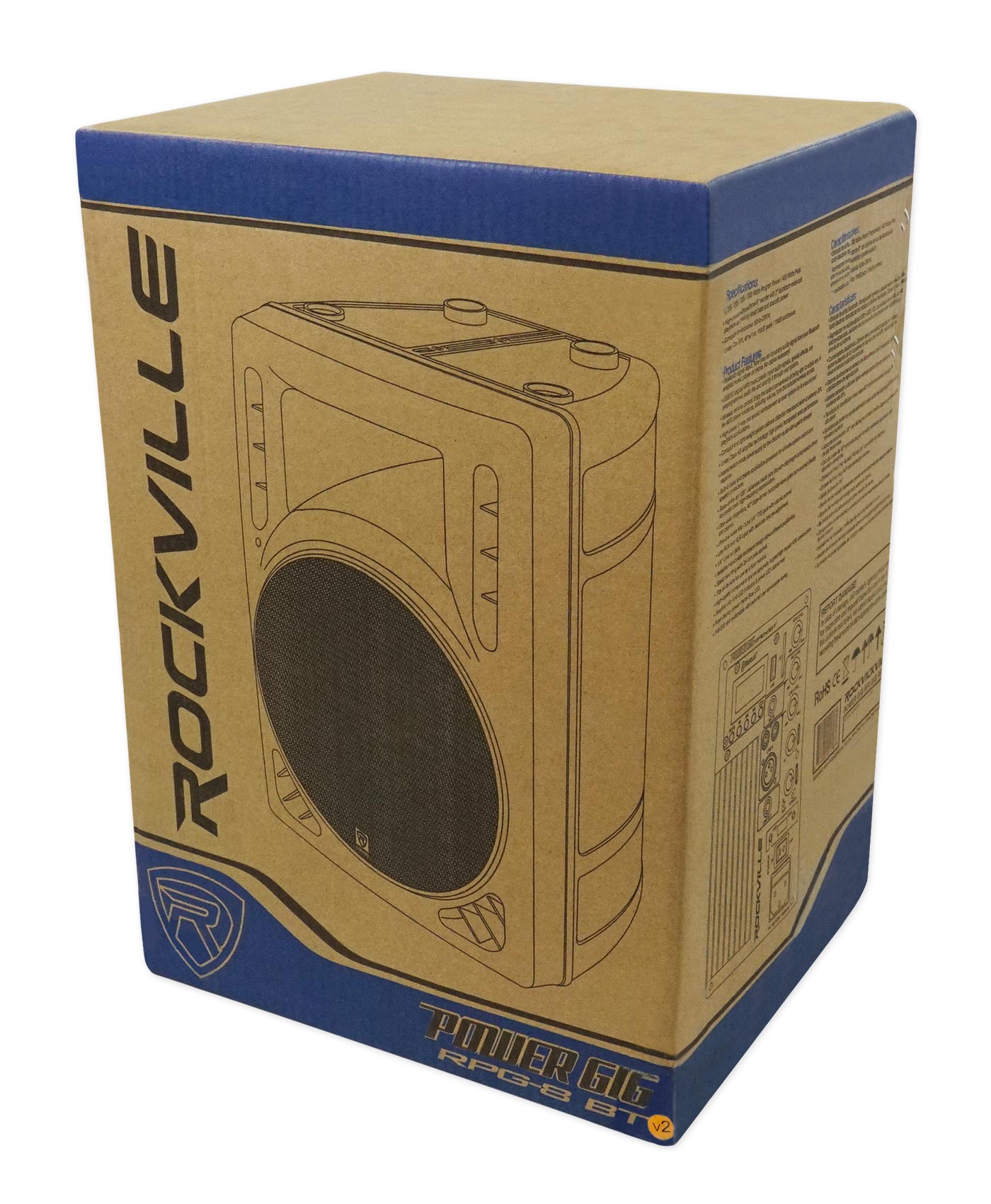 (2) Rockville RPG8BT 8" Bluetooth 800w DJ PA Speakers+Weather proof Carry Bags - image 3 of 23