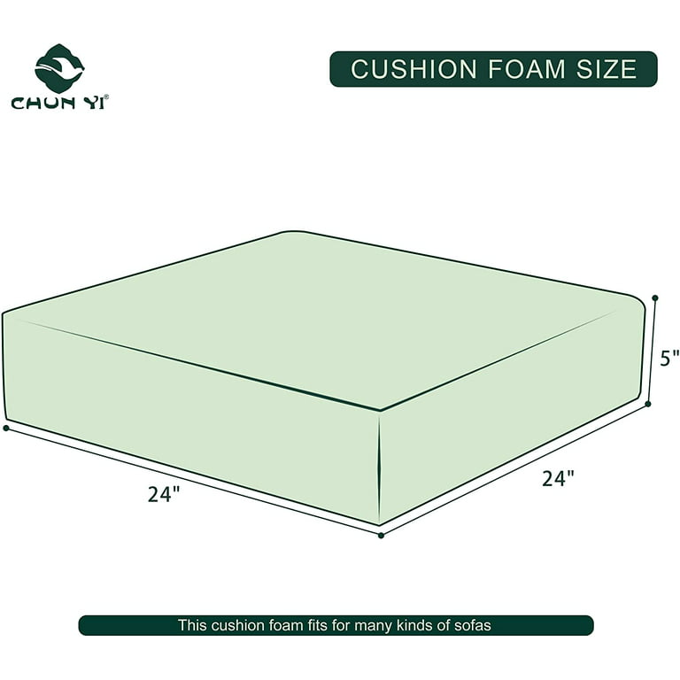 DIY High Density Indoor Seat Cushion Foam Pad Chun Yi Size: 5 H x 22 W x 22 L