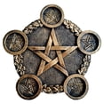 thumbnail image 2 of Astrología Pentagrama Resina Candelero Pentáculo licencia de altar para Cartas del de adivinación Luces de té Porta Adorn Latón A BLESIY Portavelas de pentagrama, 2 of 6