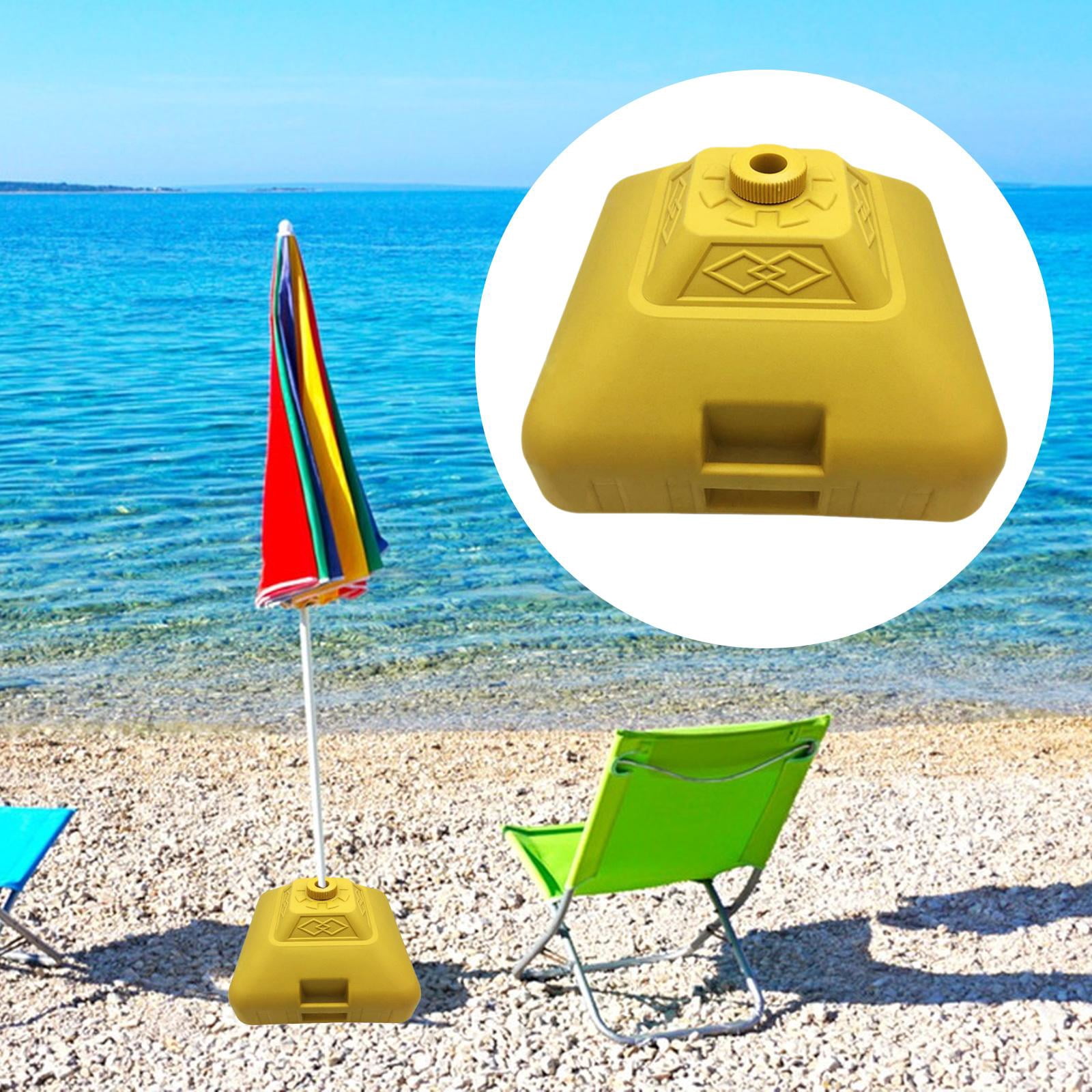 figatia Water Fillable Umbrella Base Parasol Holder, Square Patio Umbrella Holder Outdoor Umbrella Stand for Yard Lawn Beach Poolside Yellow