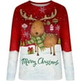 thumbnail image 3 of GHSDFBB Chandails de Noël pour Femmes Mode Loisirs Imprimé Graphique Manches Longues Hauts Mignons Chandail en Molleton Col Rond Cadeau de Noël, 3 of 5