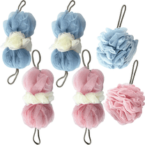 CasaVibe Loofah Set 6-Piece - 4x80g Dual-Segment Loofah Bath Sponge Scrubbers 2x50g Soft Sponge, PET Mesh for Lathering, Exfoliating & Quick-Drying