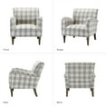 thumbnail image 6 of Modern Plaid Accent Chair Upholstered Armchair Adult Home Bedroom Living Room Grey, 6 of 8