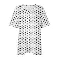 thumbnail image 4 of Aloohaidyvio Plus Size Shirts for Women,Women's Soft Polka Dot Printed Cotton T Shirts Summer Short Sleeve Round Neck Casual Tops 2024 Trendy Loose Basic Tee Blouse, 4 of 4