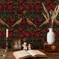 thumbnail image 2 of Floral Peel and Stick Wallpaper Vintage Floral Birds Flowers Botanical Elements Wall Mural 23.6in x 9.8ft Self Adhesive Removable Wall Paper Renter Friendly Wallpaper for Bedroom Nursery Kids, 2 of 8