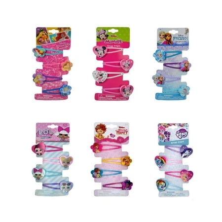 Assorted Snap Hair Clips Accessory Fairy Tale Cartoon Collection (24pc Set)