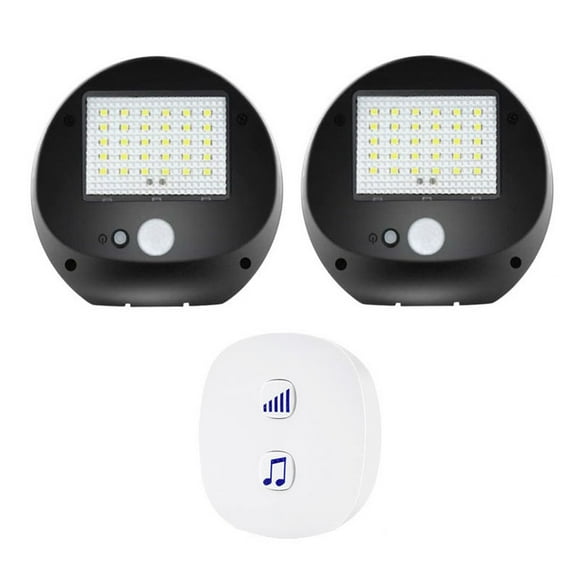 Riwesomey Pasillo solar Garaje Sensor de movimiento Sistemas de alarma Entrada Alerta inalámbrica ajustable 38 Chime Tunes US 1-drag-2 Cámaras de salpicadero de coche 1-arrastrar-2