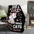 thumbnail image 4 of Yibo Cat Custom Name Blanket Flannel Soft and Comfortable Anti-static Bed Sofa Blanket, 4 of 9