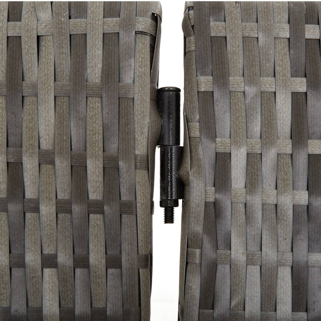 vidaXL Room Divider 6 Panels Gray Poly Rattan