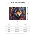 thumbnail image 5 of Honeii Colorful Wolf Head print throw blanket, crafted from cozy cotton flannel, offers versatile home decor as a bedding suitable for all seasons.-, 5 of 6